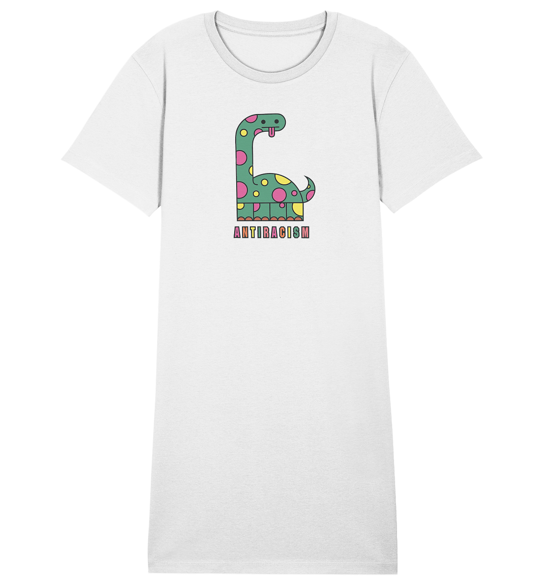 Anti Racism Dino - Organic Shirt Dress - Equal Rebels