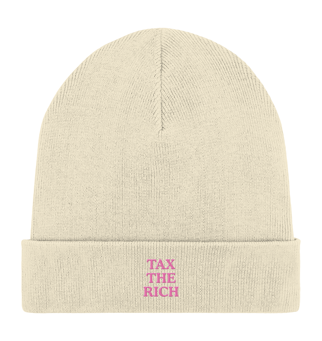 TAX THE RICH (ROSA) - Organic Rib Beanie - Equal Rebels