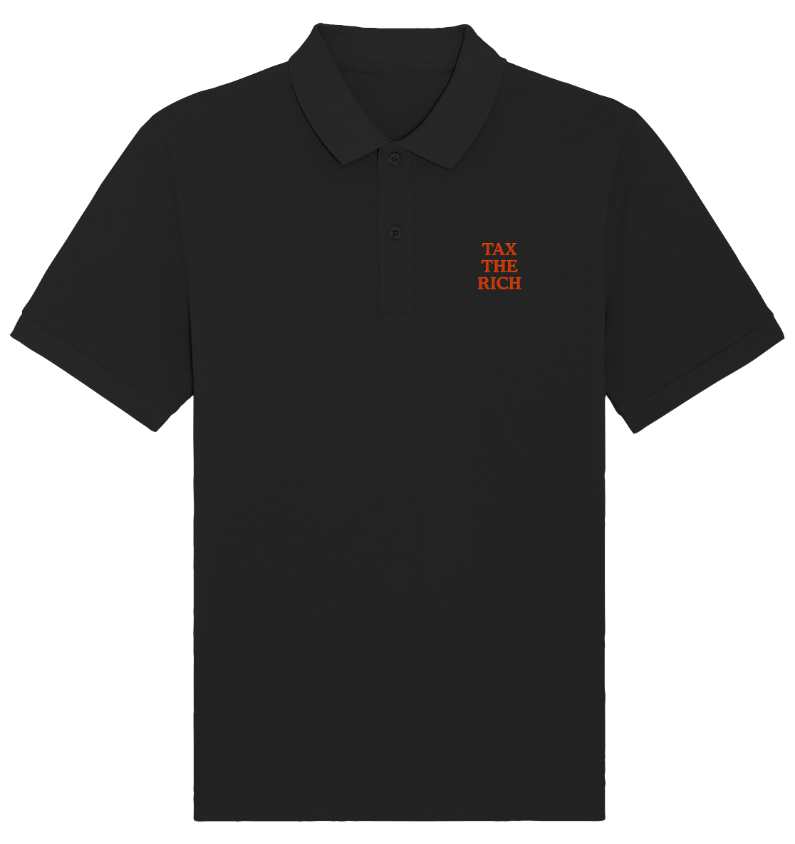 TAX THE RICH (RED) Organic Polo Shirt (Stick)1