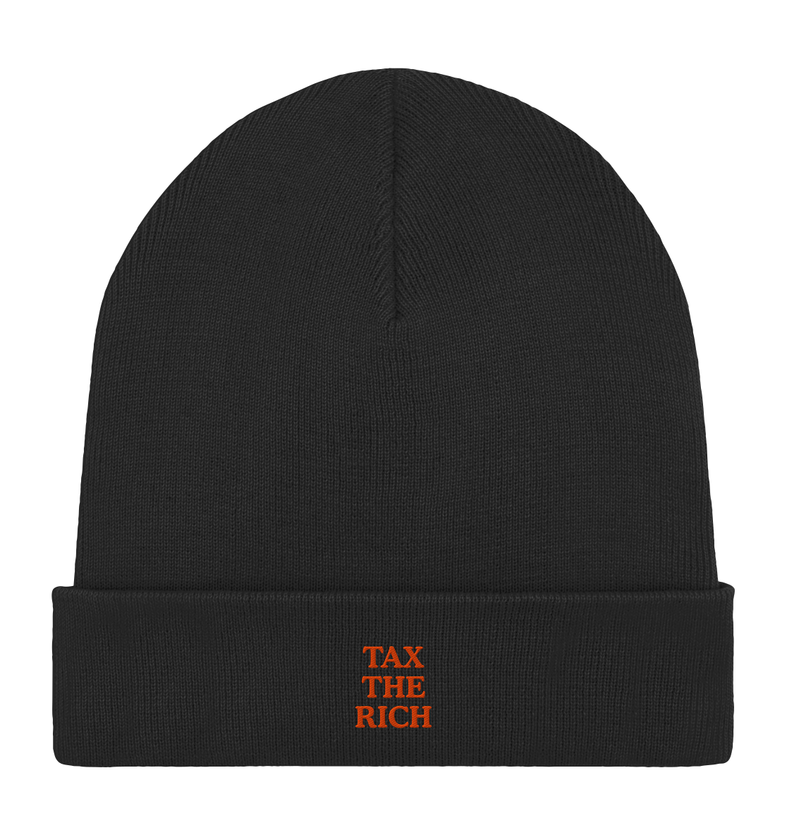 TAX THE RICH (ROT) - Organic Rib Beanie - Equal Rebels