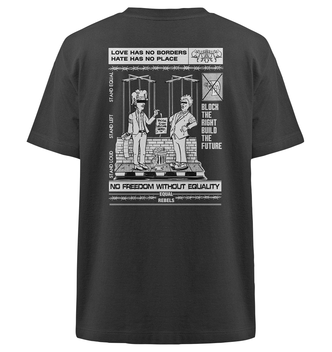 Anti AfD Brutalism (Backprint) - Heavy Oversized Shirt