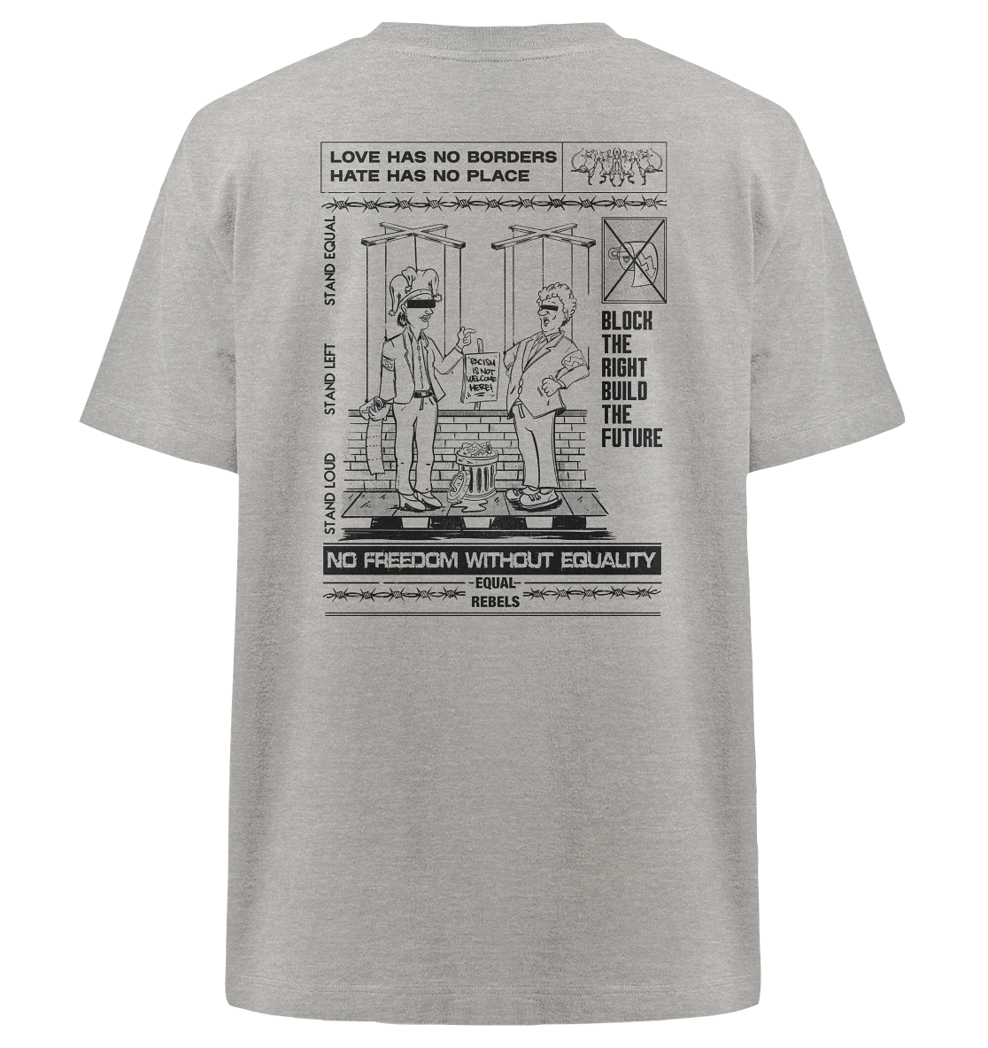 Anti AfD Brutalism (Backprint) - Heavy Oversized Shirt