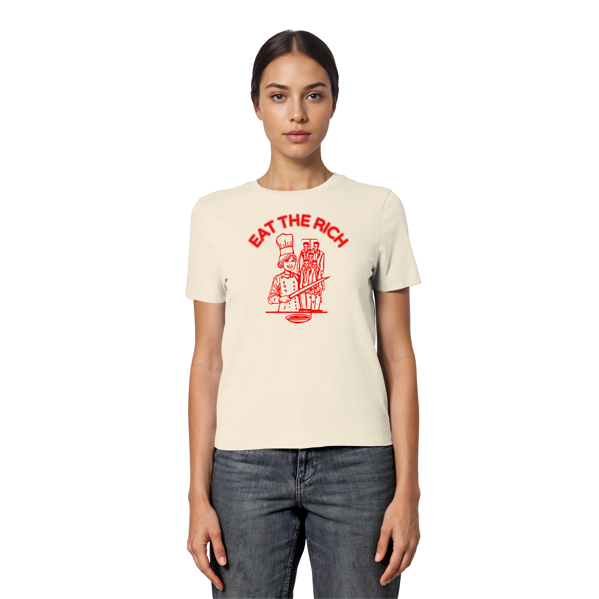 Eat The Rich Feminismus - Fitted Ladies Organic Shirt