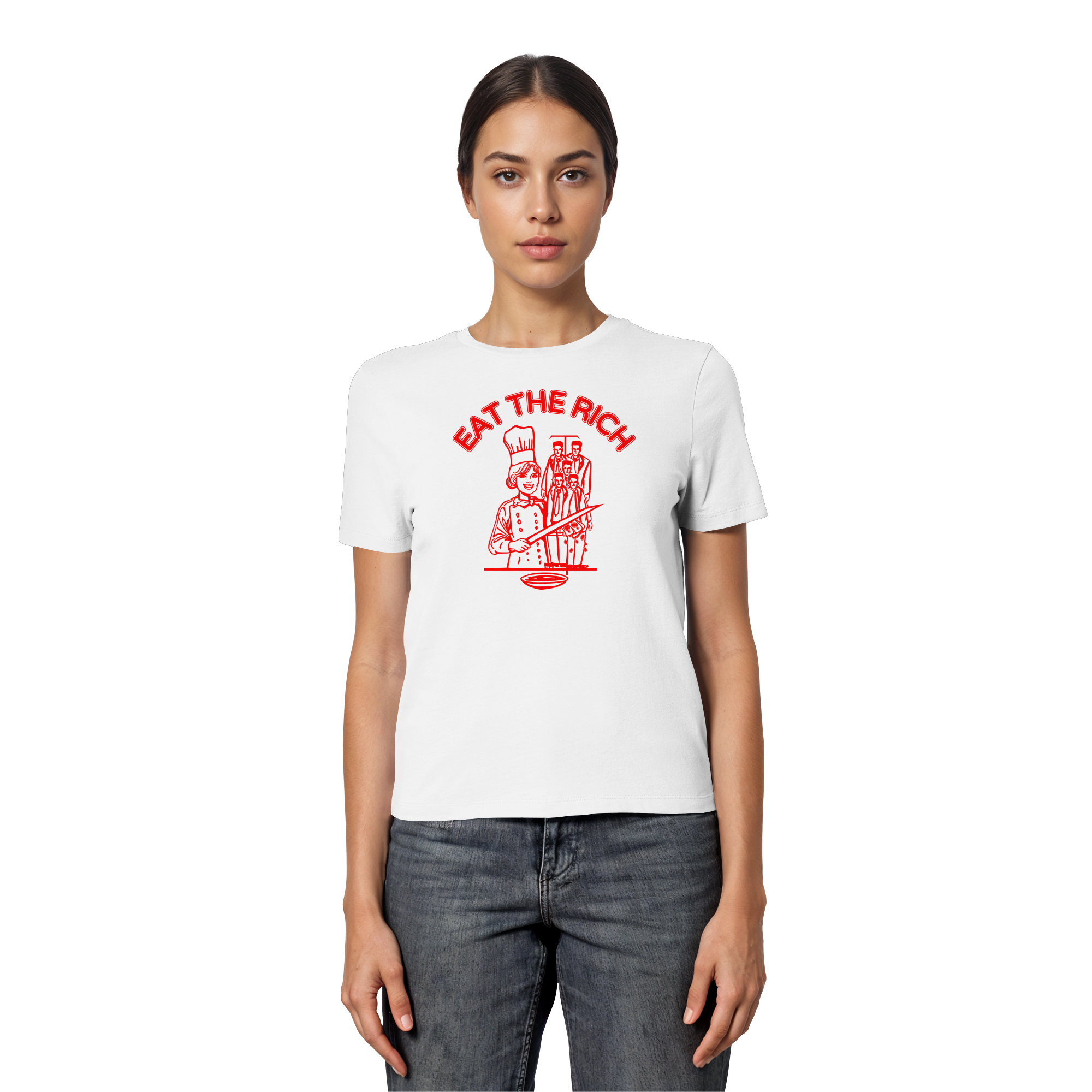 Eat The Rich Feminismus - Fitted Ladies Organic Shirt