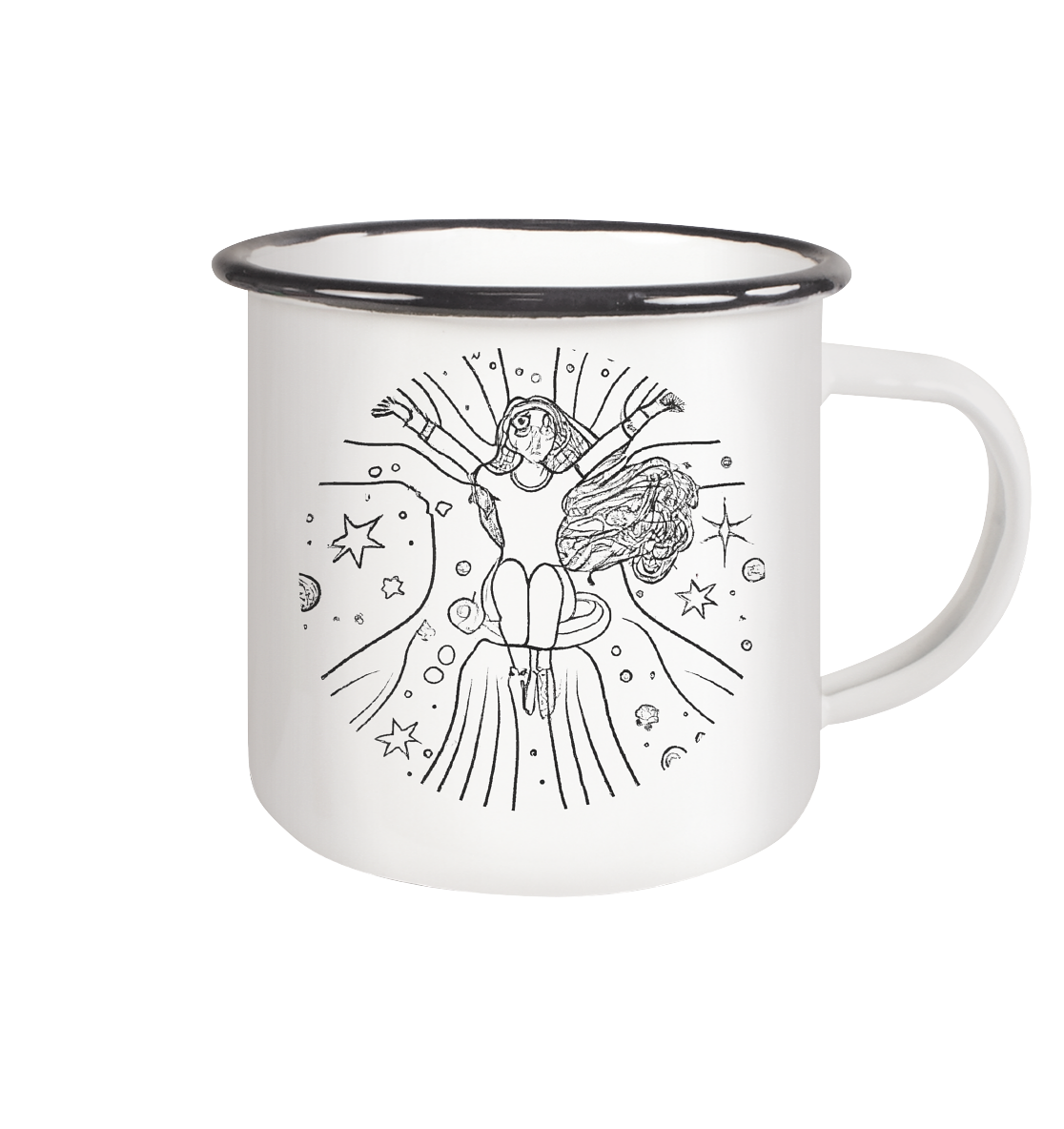 Gefangen im Universium - Emaille Tasse (Black)