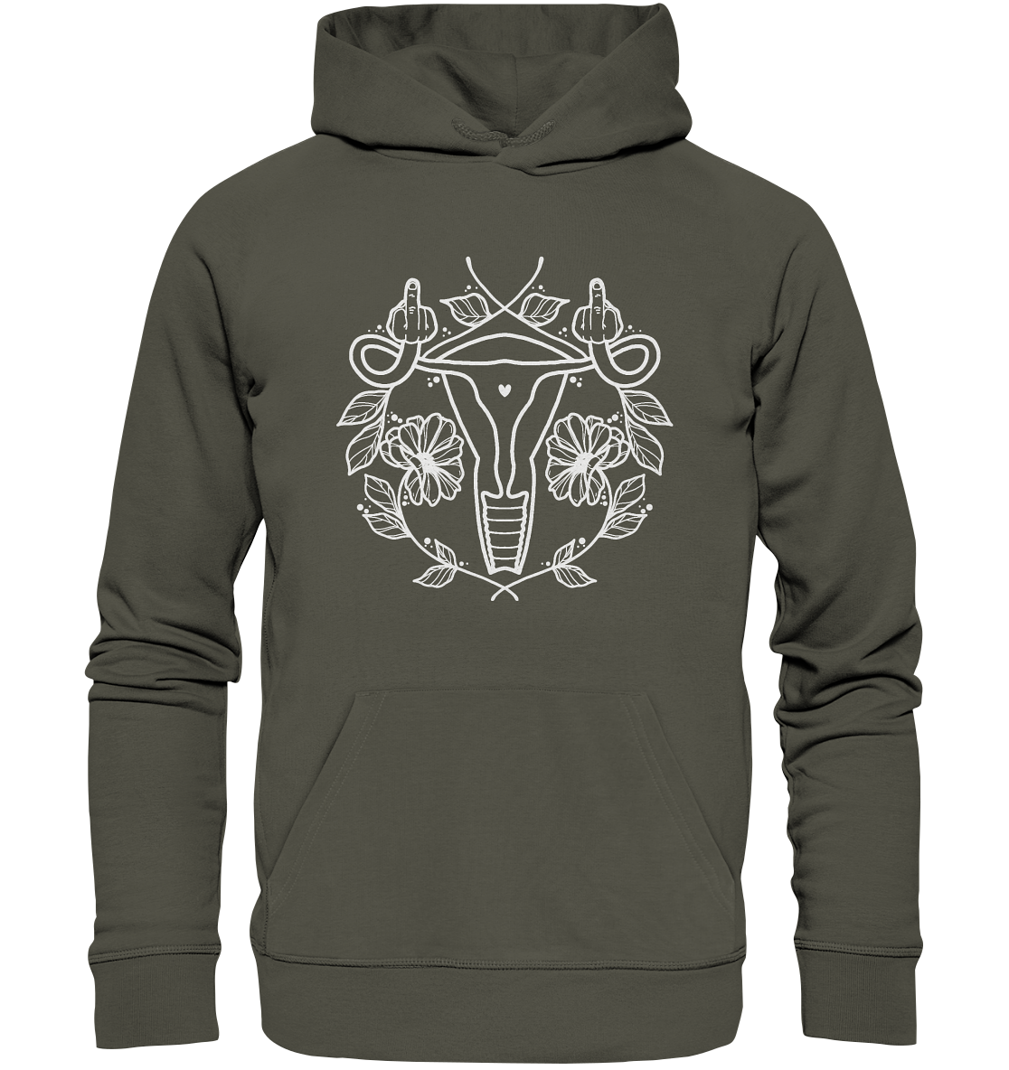 Mad Uterus Groß - Organic Unisex Hoodie - Equal Rebels