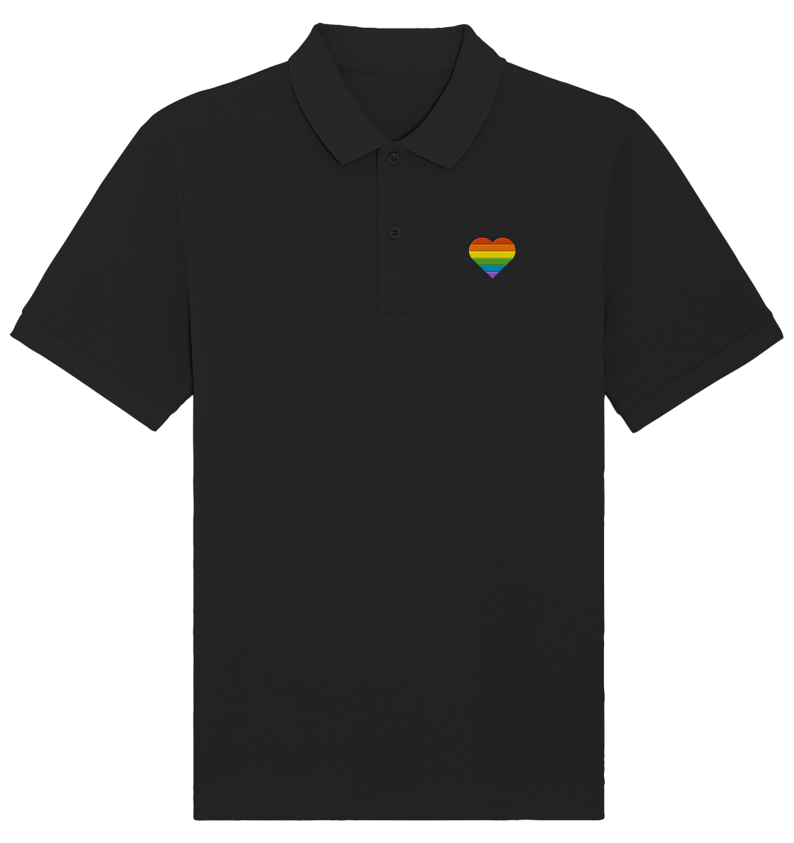 Regenbogenherz Pride LGBTQIA+ - Organic Poloshirt (Stick) - Equal Rebels