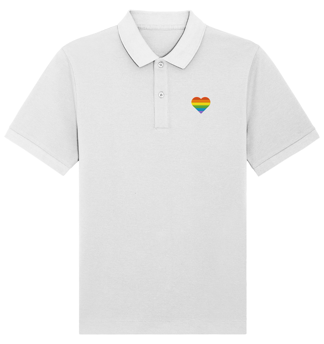 Regenbogenherz Pride LGBTQIA+ - Organic Poloshirt (Stick) - Equal Rebels