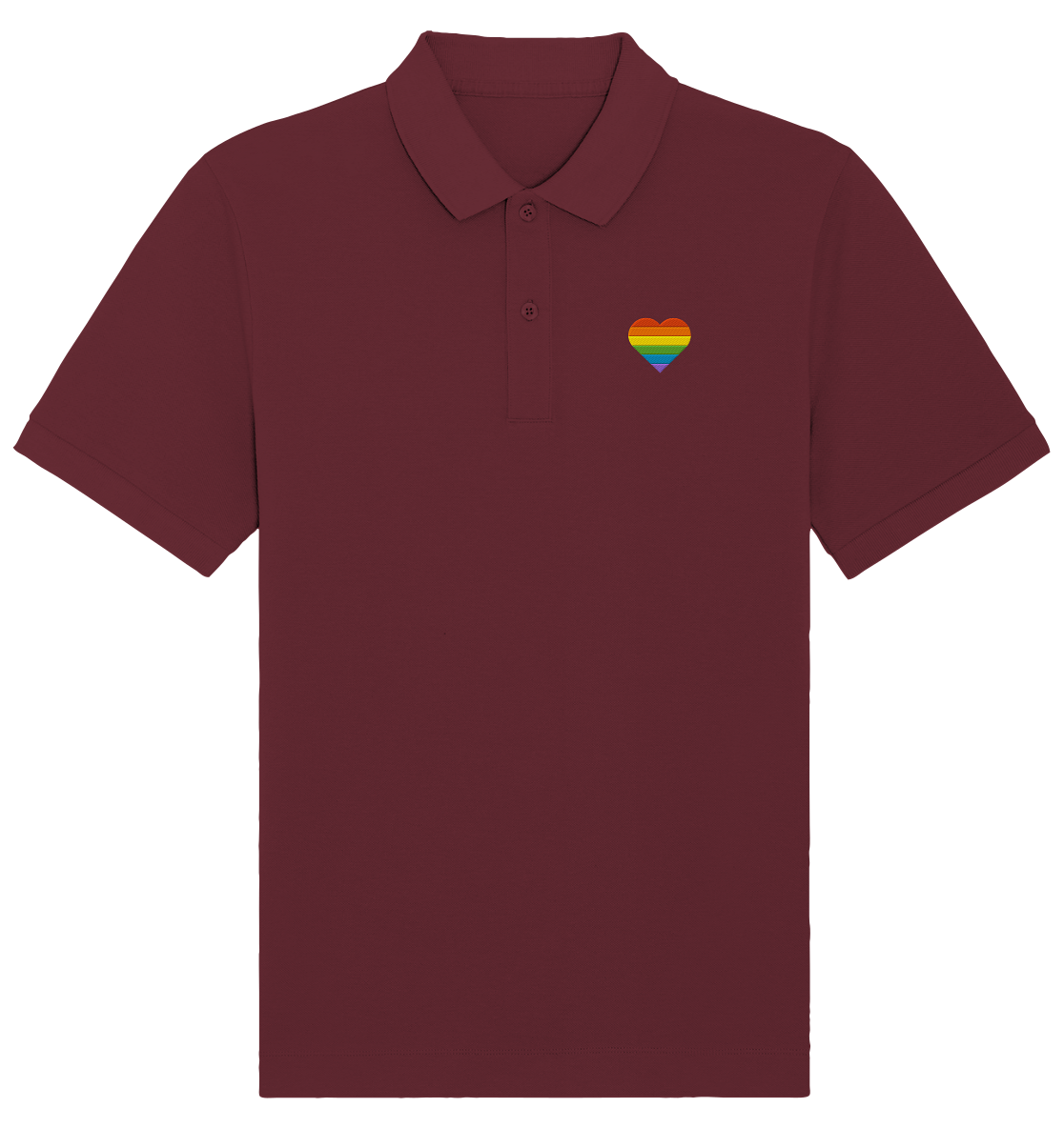 Regenbogenherz Pride LGBTQIA+ - Organic Poloshirt (Stick) - Equal Rebels